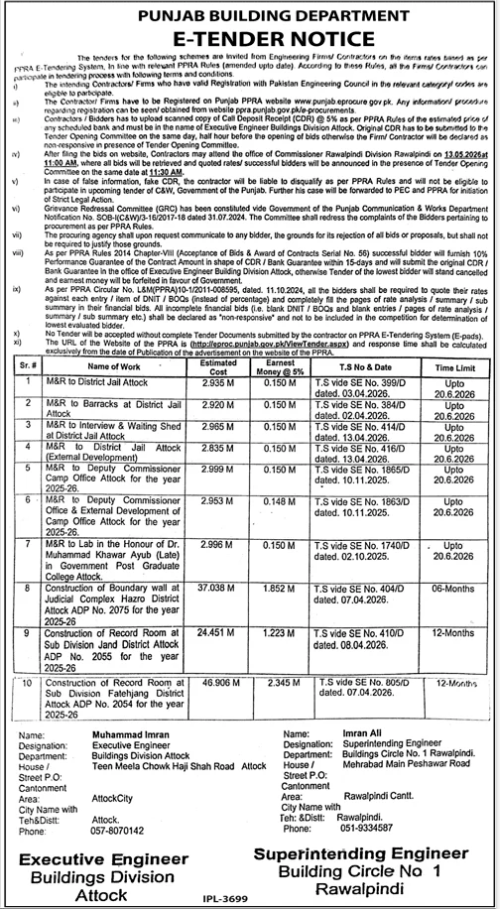 M&R and Construction Works at District Attock 2025-26